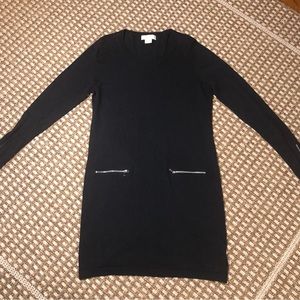 Michael Kors New Black Long-sleeved Knee Length Dress Women’s Size Large